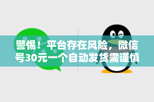 警惕！平台存在风险，微信号30元一个自动发货需谨慎